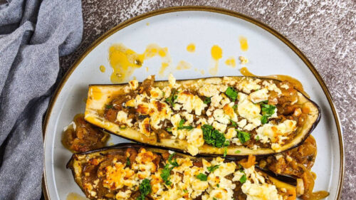 Μελιτζάνες στο Φούρνο με Φέτα